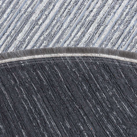 Makinede Yıkanabilir Yuvarlak Şönil Dokuma Kilim Mavi 8705 - 6