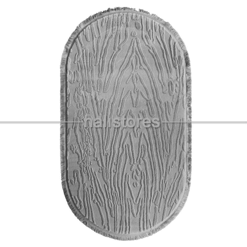 Merinos Gri Oval Halı Adore AA003 095