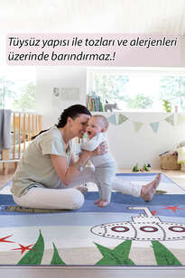 Denizaltı Dokuma Taban Dekoratif Mavi Çocuk Odası Halısı (8)