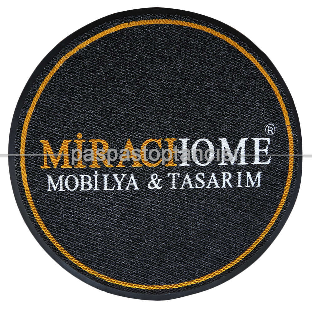 Mobilya Firmaları için Logolu Yuvarlak Halı Paspas