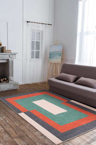 Modern Art Şönil Dokuma Pamuk Polyester Renkli Halı HS 400 - 1