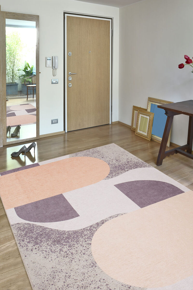 Modern Art Şönil Dokuma Pamuk Polyester Renkli Halı HS 401