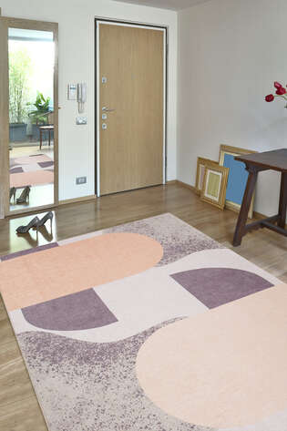 Modern Art Şönil Dokuma Pamuk Polyester Renkli Halı HS 401 - 1