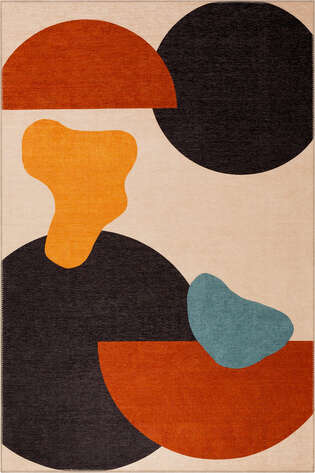 Modern Art Şönil Dokuma Pamuk Polyester Renkli Halı HS 402 - 2