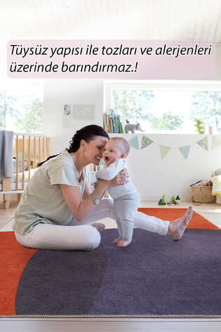 Modern Art Şönil Dokuma Pamuk Polyester Renkli Halı HS 403 - 8
