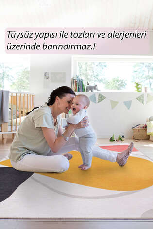 Modern Art Şönil Dokuma Pamuk Polyester Renkli Halı HS 405 - 7