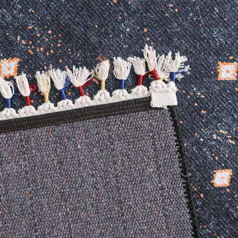 Modern Desenli Antrasit Kilim Halı Milas 5052 - 6