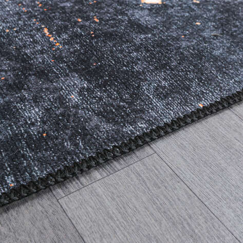 Modern Desenli Antrasit Kilim Yolluk Halı Milas 5052 - 5