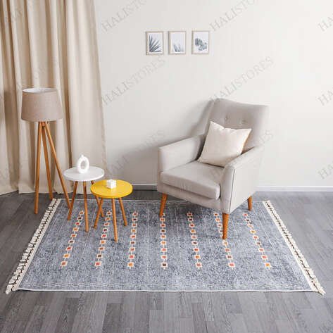 Modern Desenli Gri Kilim Halı Milas 5058 - 1