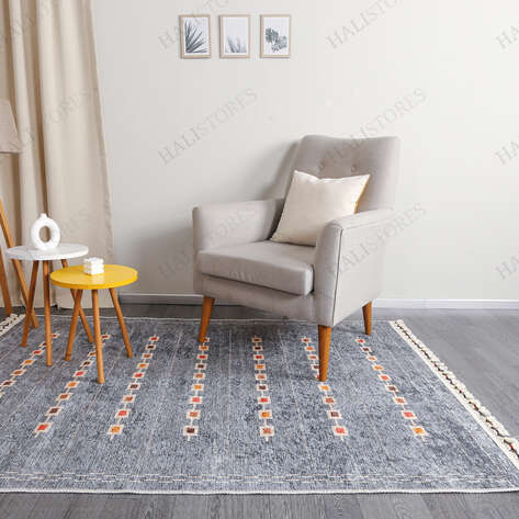 Modern Desenli Gri Kilim Halı Milas 5058 - 3