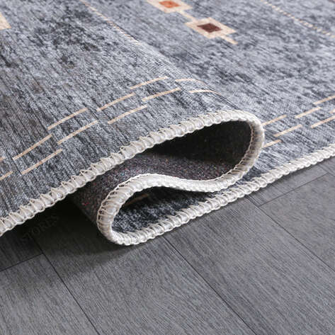 Modern Desenli Gri Kilim Halı Milas 5058 - 4