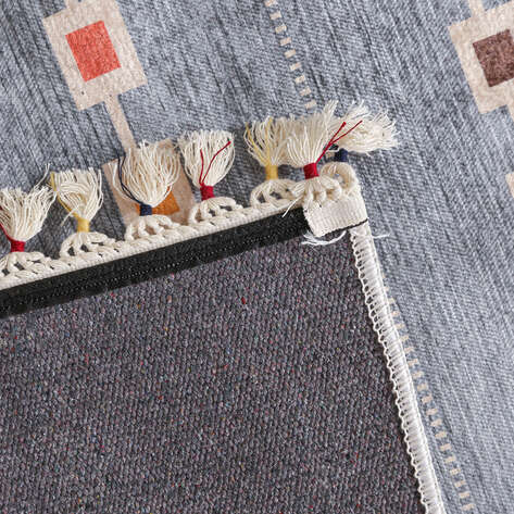 Modern Desenli Gri Kilim Halı Milas 5058 - 6