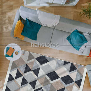 Modern Desenli Kilim Halı Arya Ar 10 Bej (1)