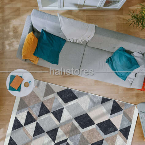 Modern Desenli Kilim Halı Arya Ar 10 Bej - 1