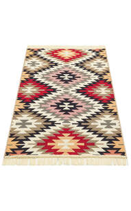 Etnik Desenli Kilim Halı Arya Ar 33 Kırmızı (3)