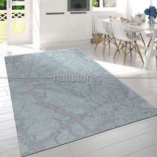 Modern Desenli Renkli Baskılı Halı SM 21 Turkuaz (1)