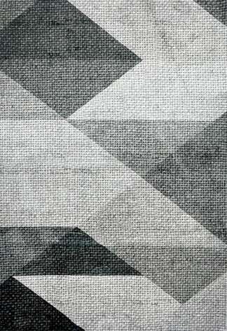 Modern Geometrik Desenli Gri Yumuşak Dokulu Yıkanabilir Halı - 2