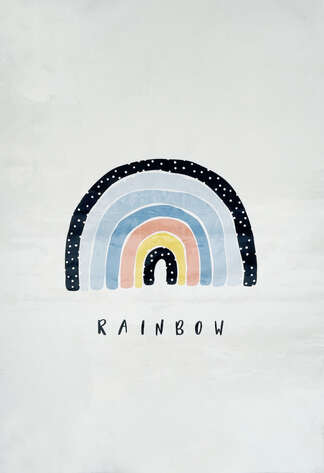 Rainbow Renkli Çocuk Halısı Yumuşak Dokulu Yıkanabilir Halı - 1
