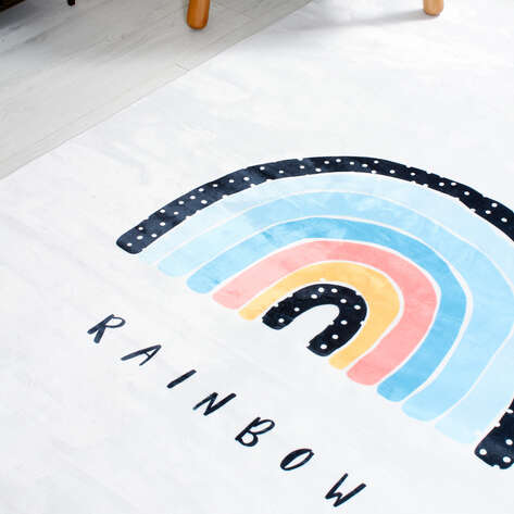 Rainbow Renkli Çocuk Halısı Yumuşak Dokulu Yıkanabilir Halı - 4
