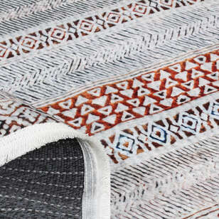 Modern Kilim Desenli Yumuşak Dokulu Yıkanabilir Halı Çok Renkli (2)