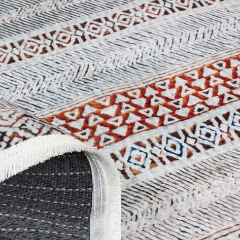 Modern Kilim Desenli Yumuşak Dokulu Yıkanabilir Halı Çok Renkli - 2