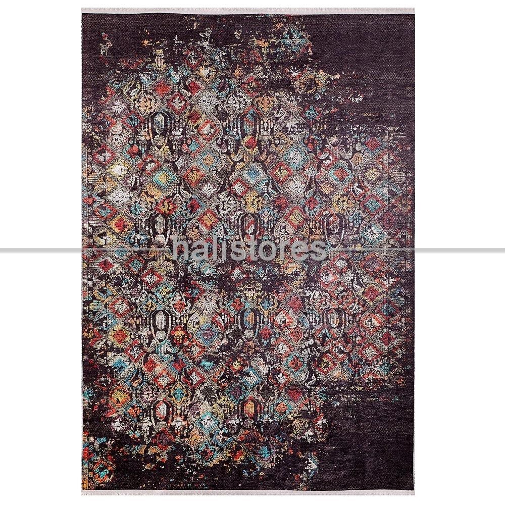 Motif Desenli Kahverengi Halı Zen