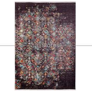 Motif Desenli Kahverengi Halı Zen (1)