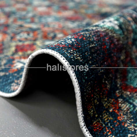 Motif Desenli Lacivert Yolluk Halı Zen - 3