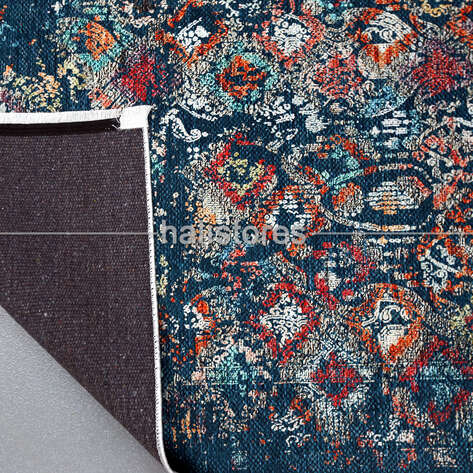 Motif Desenli Lacivert Yolluk Halı Zen - 5