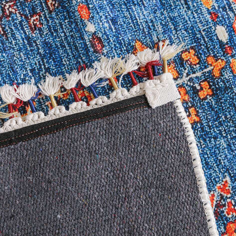 Motif Desenli Mavi Kilim Halı Milas 5087 - 6
