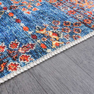 Motif Desenli Mavi Kilim Halı Milas 5087 (5)