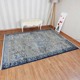Motif Desenli Özel Tezgah Halısı Manchester Mc-01 İndigo