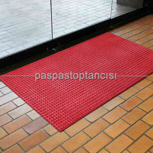 Paspas Toptancısı - Nem ve Toz Alıcı Kırmızı Ofis Tipi Yolluk Halı Paspas (1)