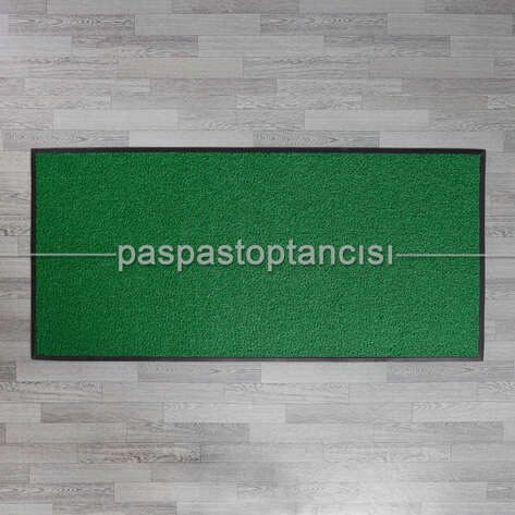 Özel Kauçuk Kenarlıklı Kaymaz Yeşil Kıvırcık Paspas - 1