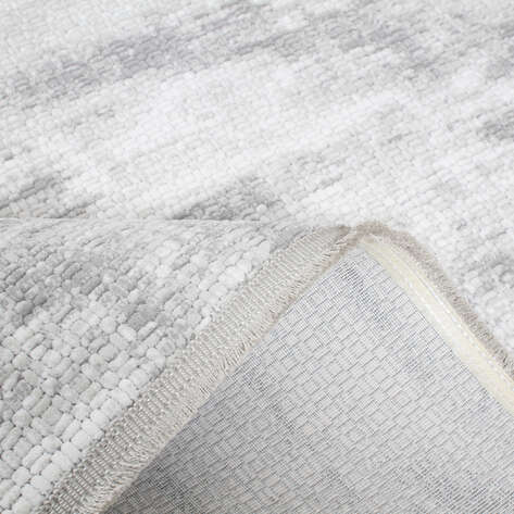  Halıstores Özel Ölçü Stone Desenli Dekoratif Gri Saçaklı Halı ST1 - 3