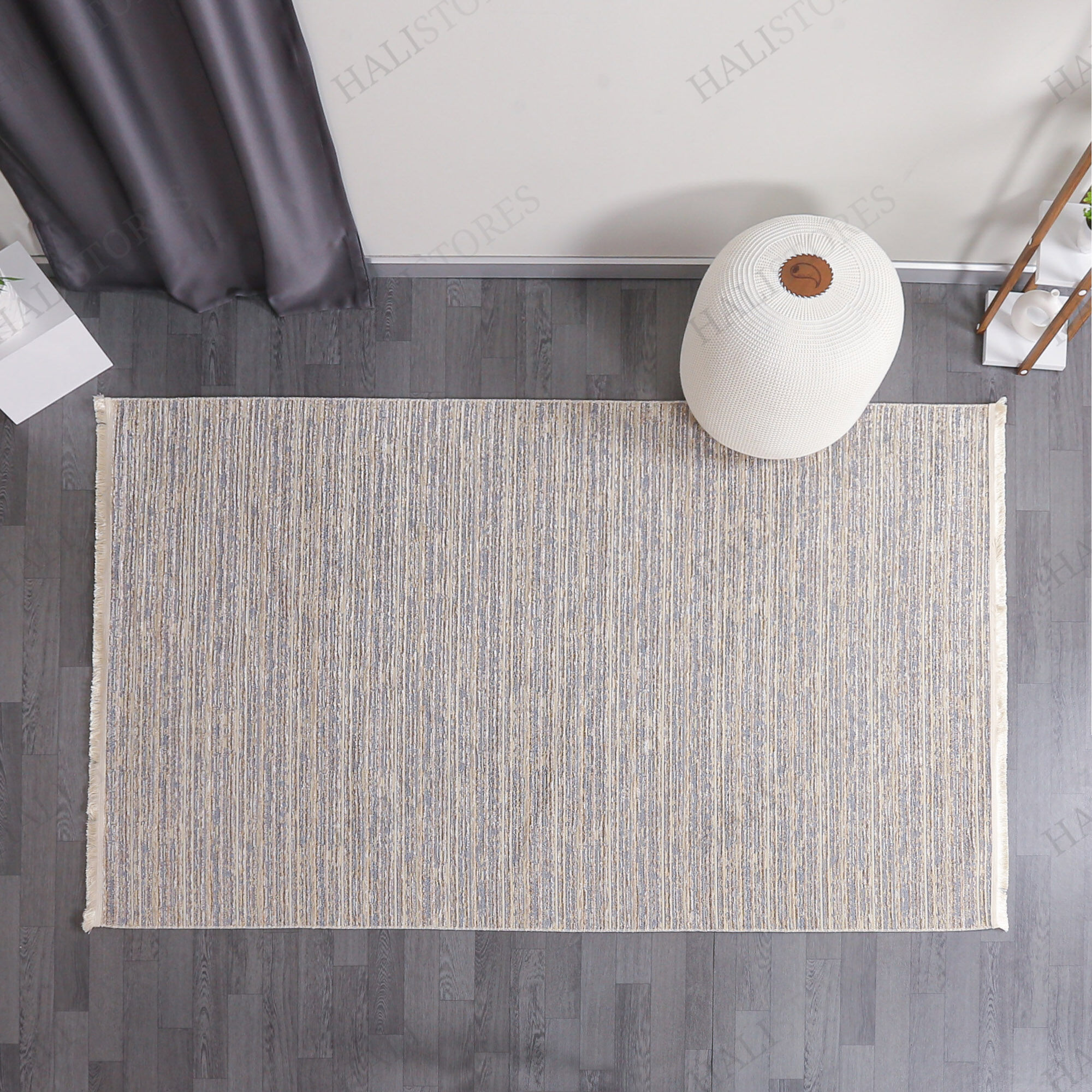 Özel Ölçü Makinede Yıkanabilir Şönil Dokuma Kilim Bej 8703