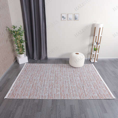 Özel Ölçü Makinede Yıkanabilir Şönil Dokuma Kilim Kiremit 8704 - 2