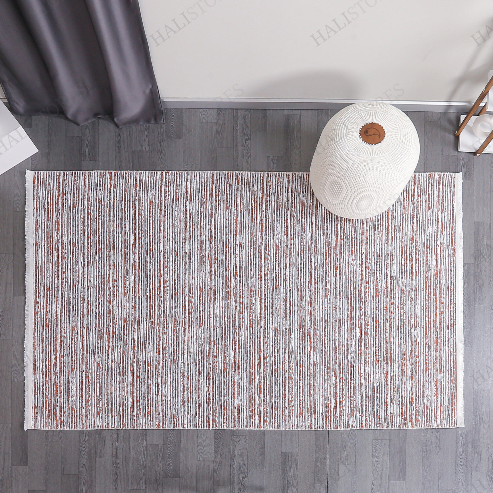 Özel Ölçü Makinede Yıkanabilir Şönil Dokuma Kilim Kiremit 8704
