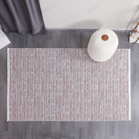 Özel Ölçü Makinede Yıkanabilir Şönil Dokuma Kilim Kiremit 8704 - 1