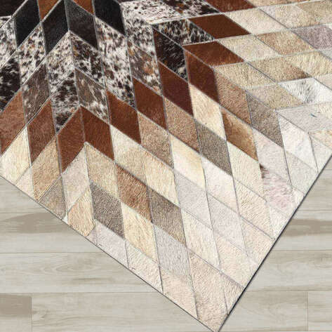 Özel Tasarım Deri Patchwork Halı - 3