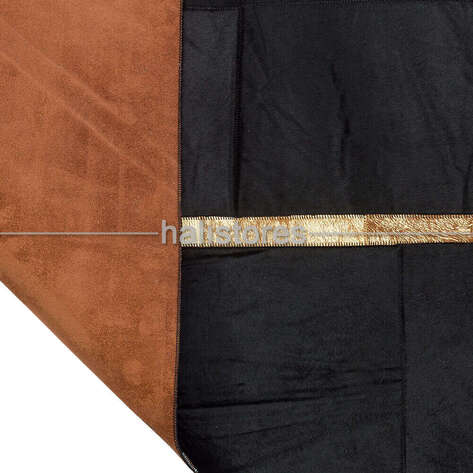 Özel Tasarım Varaklı Siyah Deri Patchwork Halı - 4