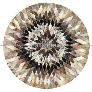 Özel Tasarım Yuvarlak Deri Patchwork Halı (1)