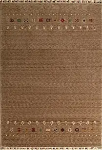 Yün ve Bambu ile Özel Tezgahlarda Üretilen Otantik Desenli El Emeği Modern Uşak Halısı Funky 804 Vizon (1)