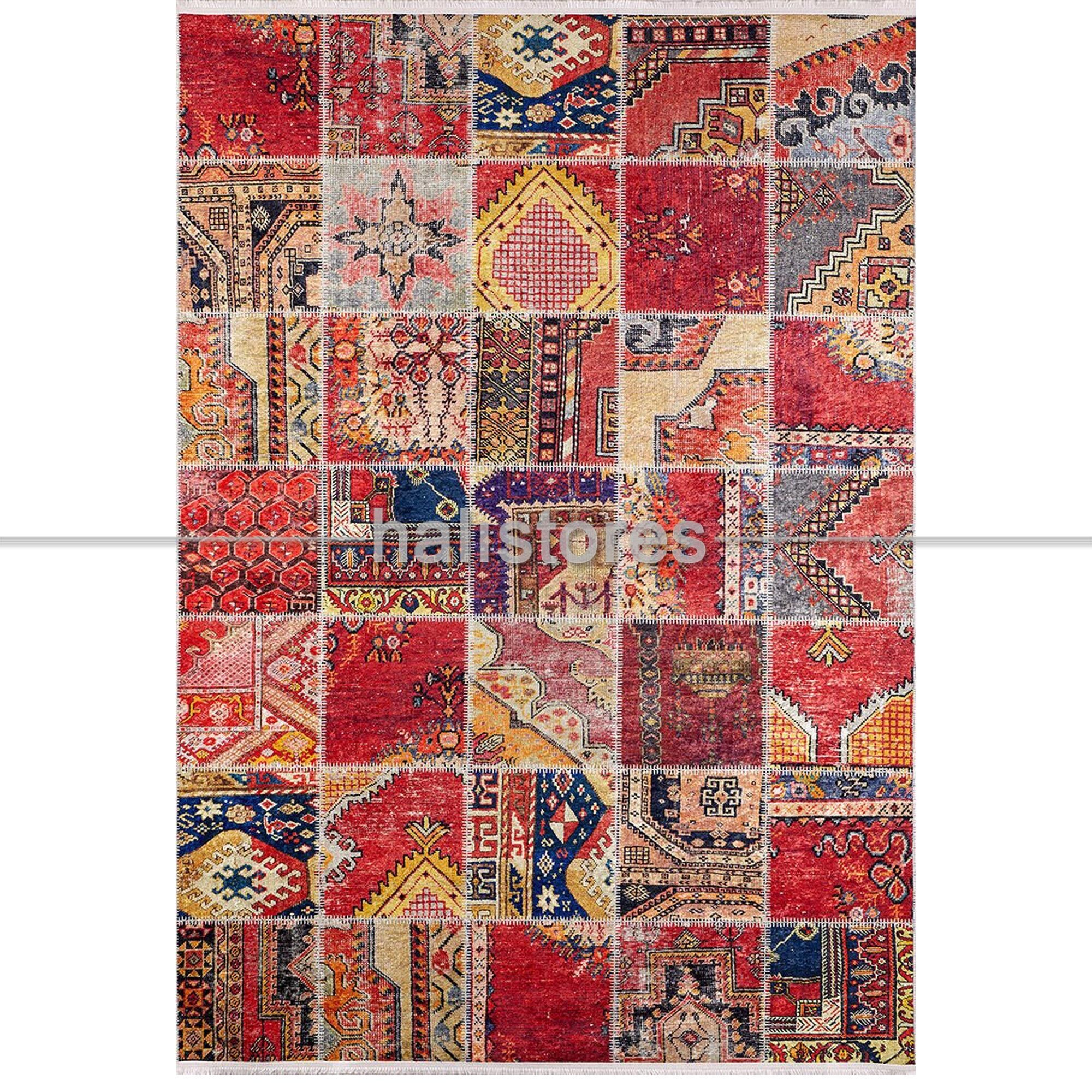 Patchwork Desenli Baskılı Halı Zen