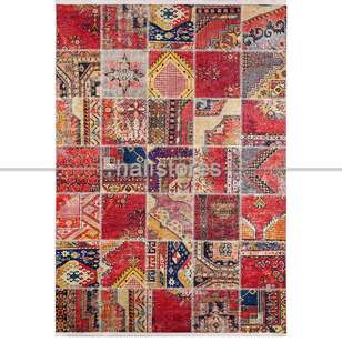 Patchwork Desenli Baskılı Halı Zen (1)