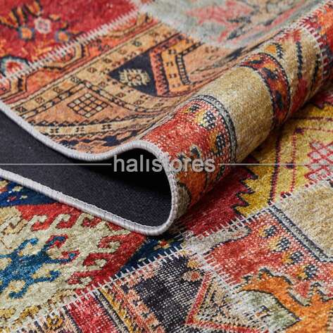 Patchwork Desenli Baskılı Yolluk Halı Zen - 3