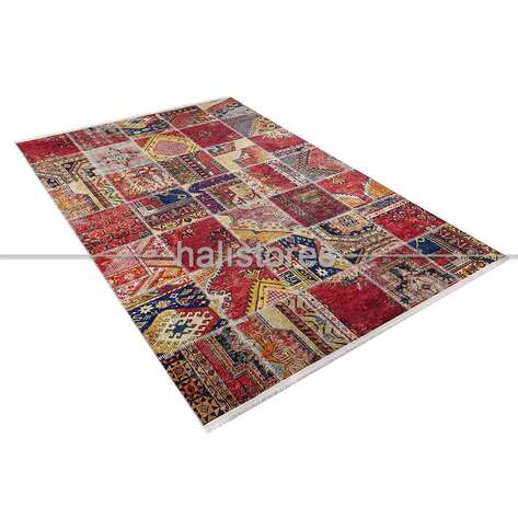 Patchwork Desenli Baskılı Yolluk Halı Zen - 2
