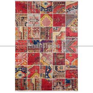 Patchwork Desenli Baskılı Yolluk Halı Zen