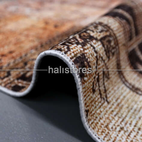 Patchwork Desenli Bej Yuvarlak Halı Zen - 2