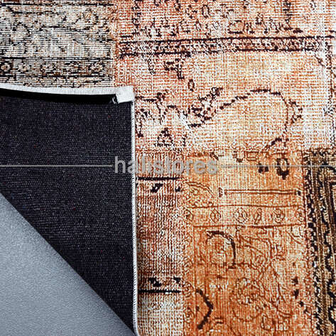 Patchwork Desenli Bej Yuvarlak Halı Zen - 4